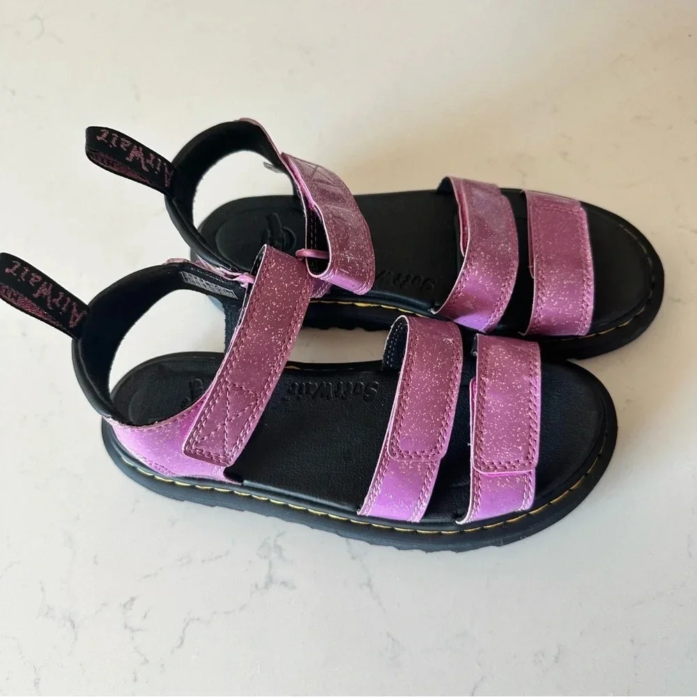 Dr. Martens Klaire Pink Glitter Sandals size: 5